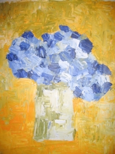 Le bouquet de fleurs bleues