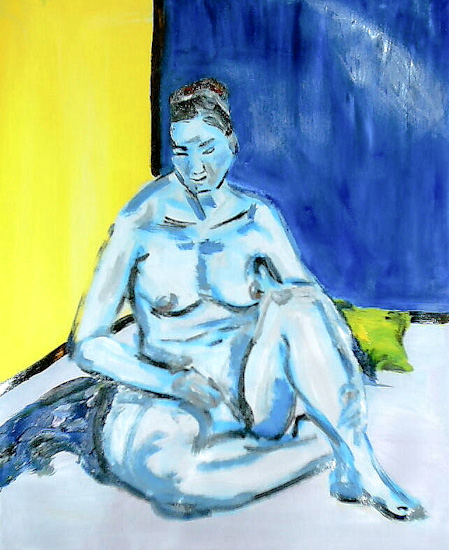 femme assise nue